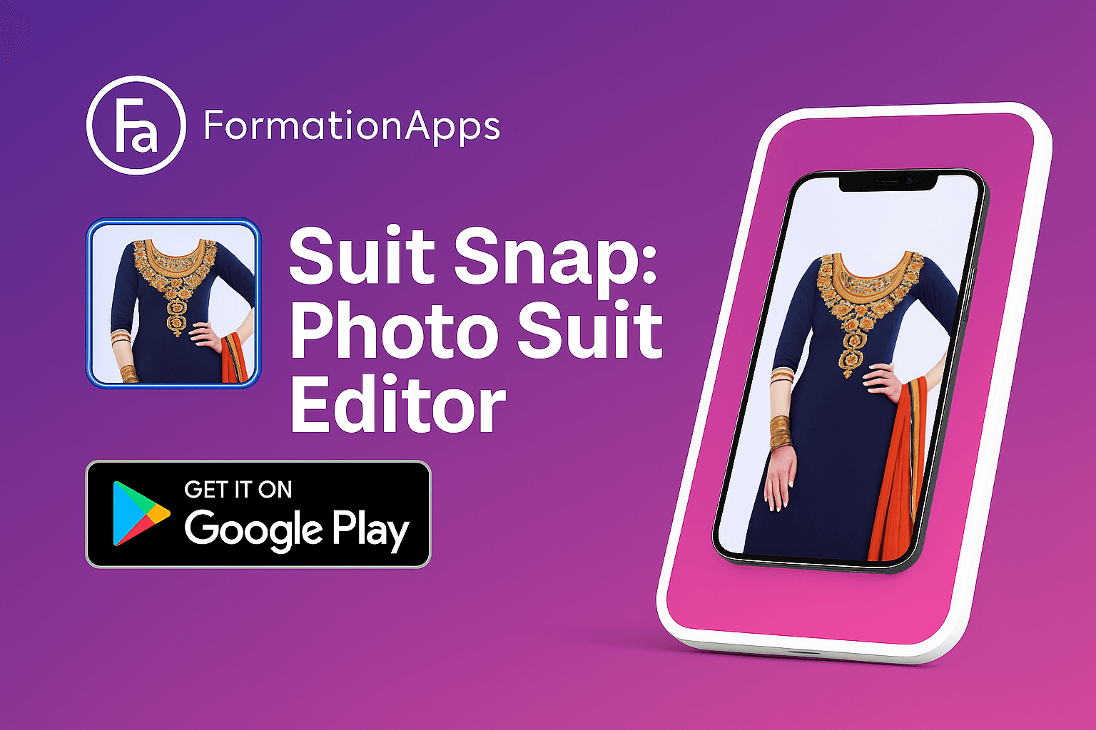 Suit Snap: Salwar Suit Editor — traditional outfit photo suit with face fit