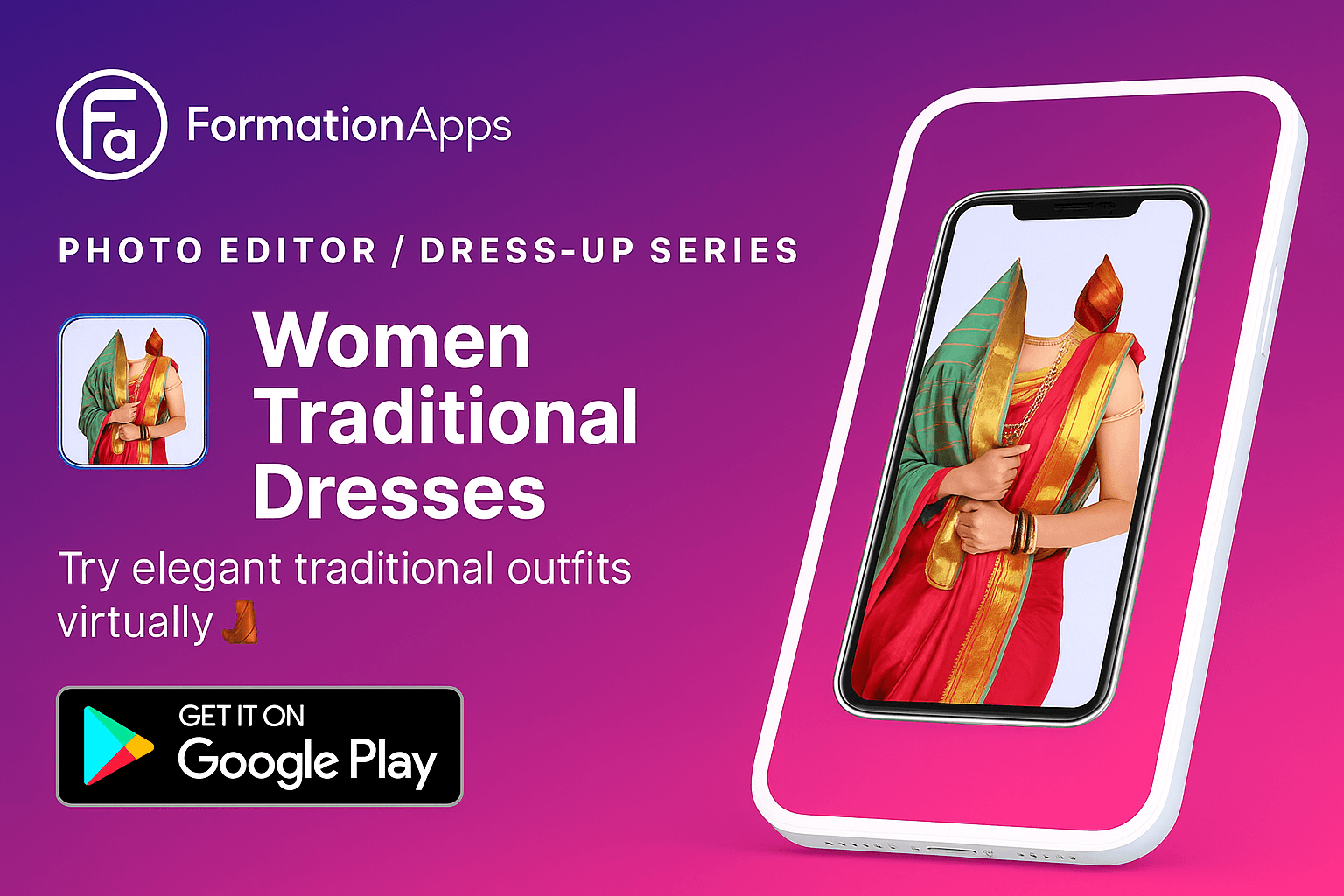 Women Traditional Dresses — saree & salwar suit photo suit editor with realistic blending